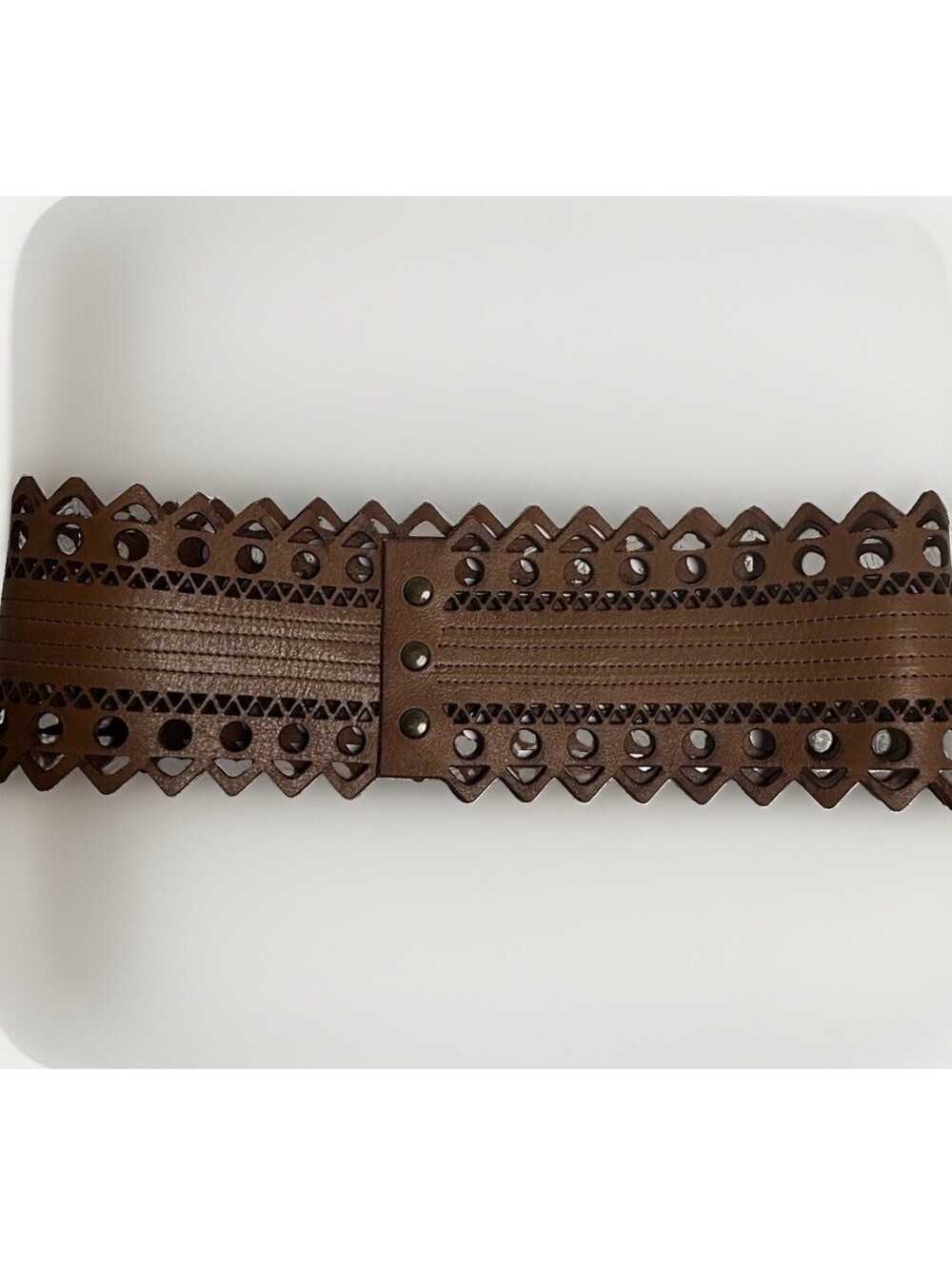 Wide Leather Belts Brown Women Retro Waist Made Italy Western Boho Renaissance